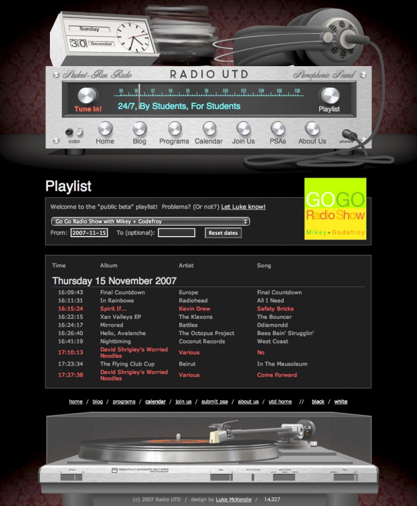 Radio UTD Website